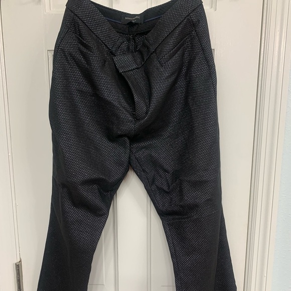 🎉Banana Republic trousers black w/silver metallic sheen size 6 - Picture 1 of 13